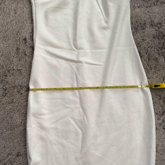 Lulu’s white one shoulder ruffle fitted dress - Picture 11 of 11